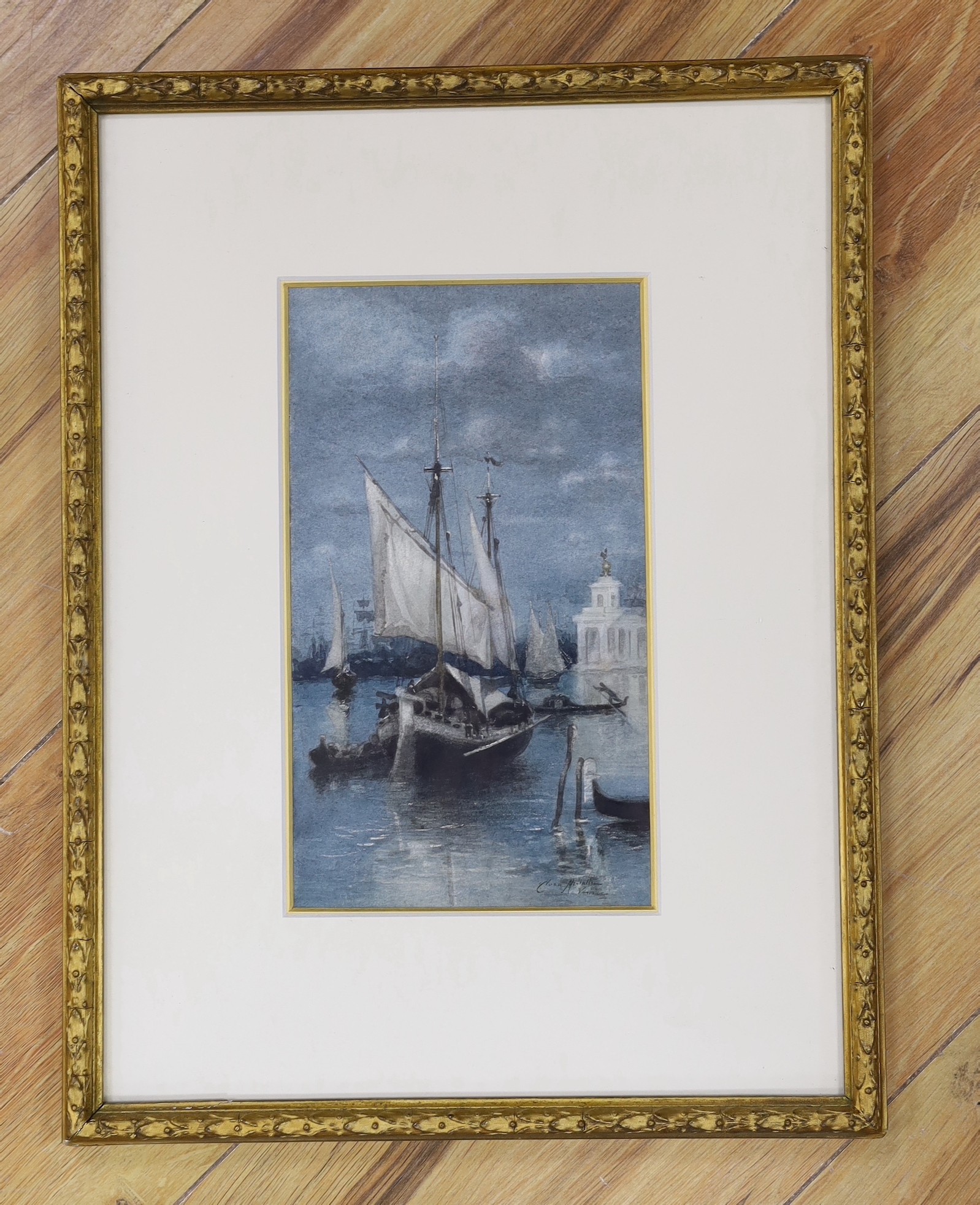 Clara Montalba (1842-1929), watercolour, Venice, signed and titled, 23 x 13.5cm